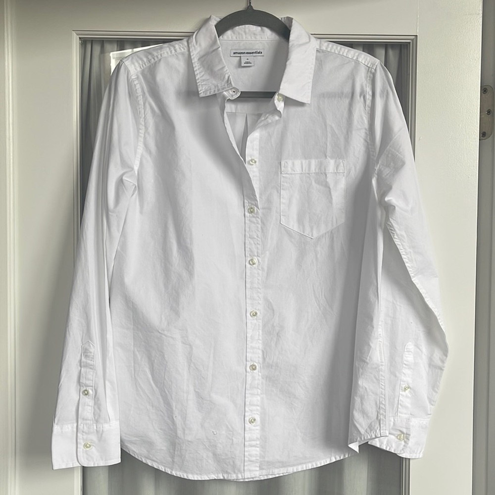 Amazon essentials white blouse medium